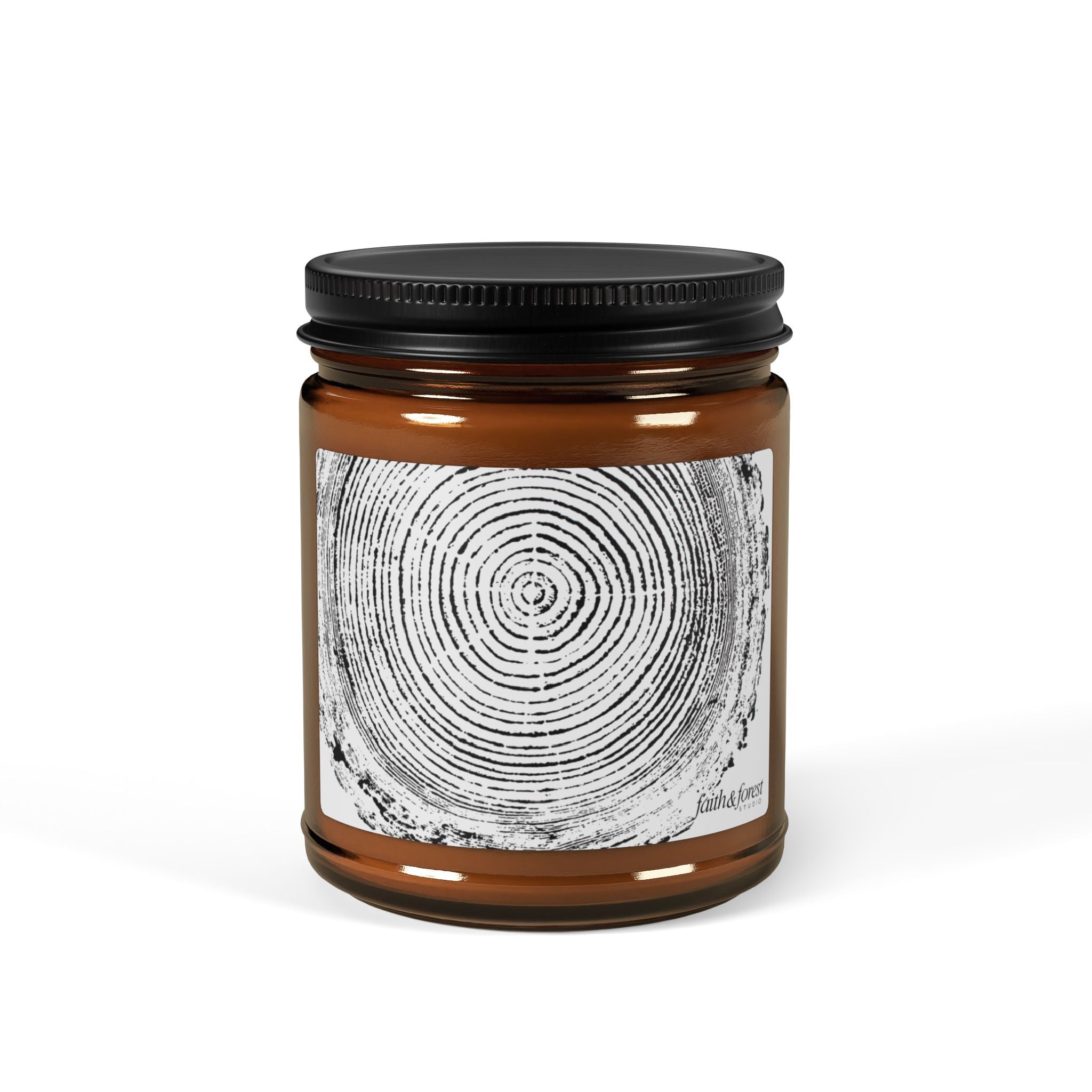Tree Ring Relief Print 9oz Soy Candle