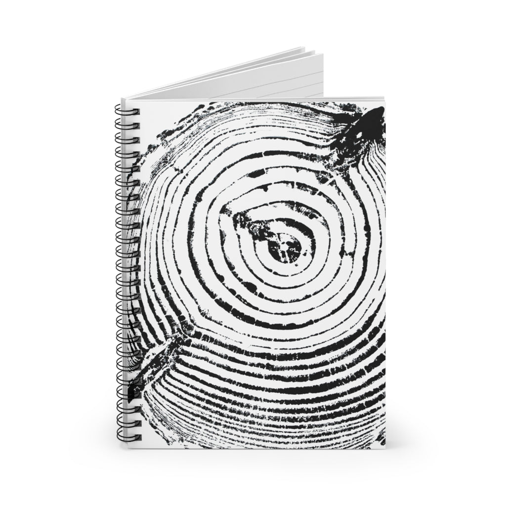 Woodcut Tree Ring Spiral Notebook #0528