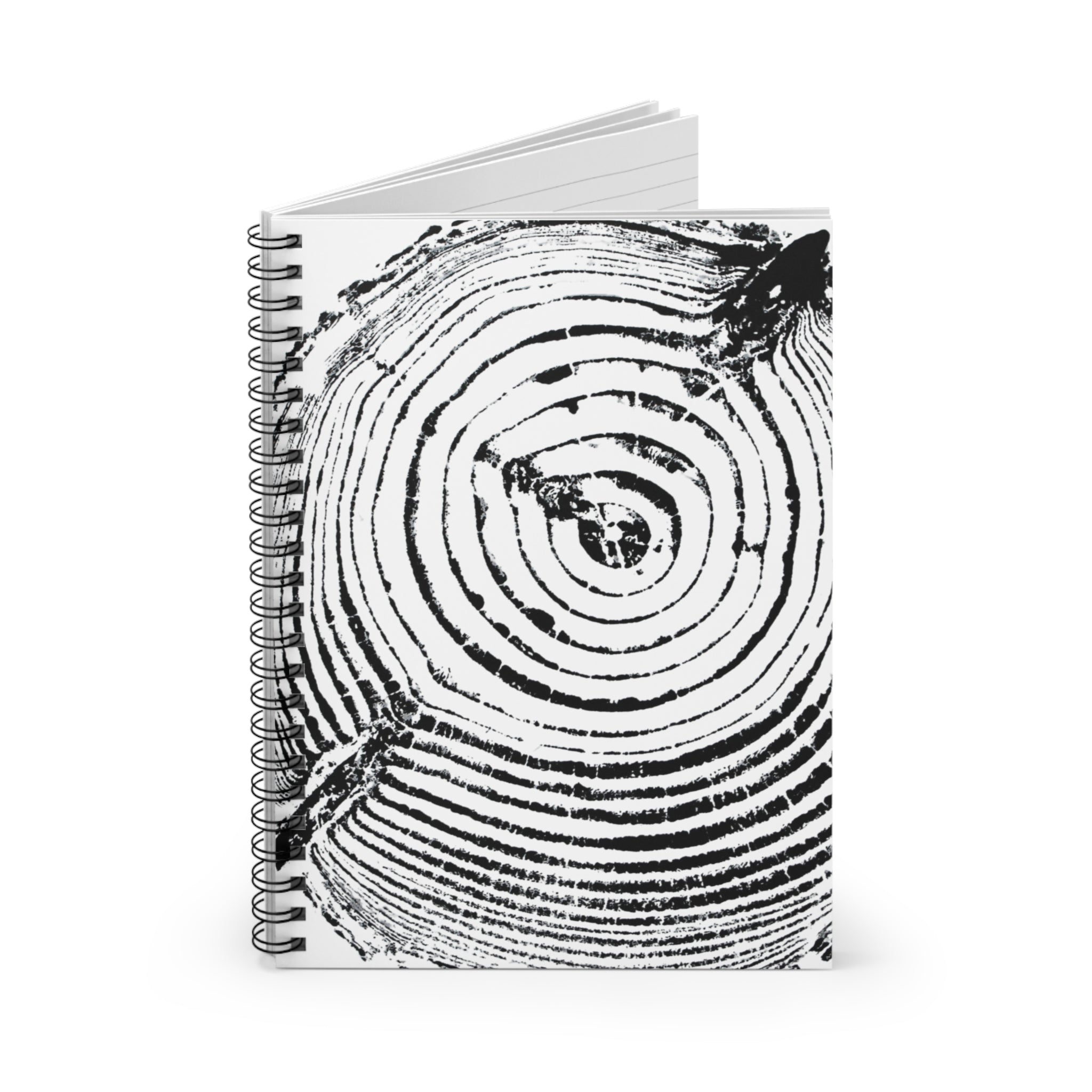 Woodcut Tree Ring Spiral Notebook #0528