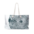 Hemlock Tree Ring Weekender Bag Teal Blue Abyss