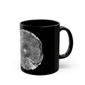 Hemlock Tree Ring Print Black Ceramic Mug #0410