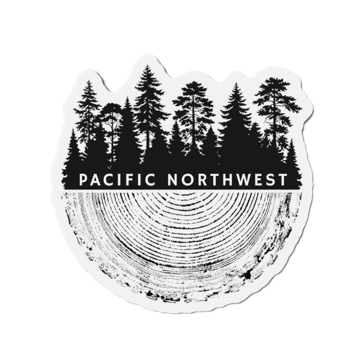 Pacific Northwest Tree Ring Die-Cut Magnet