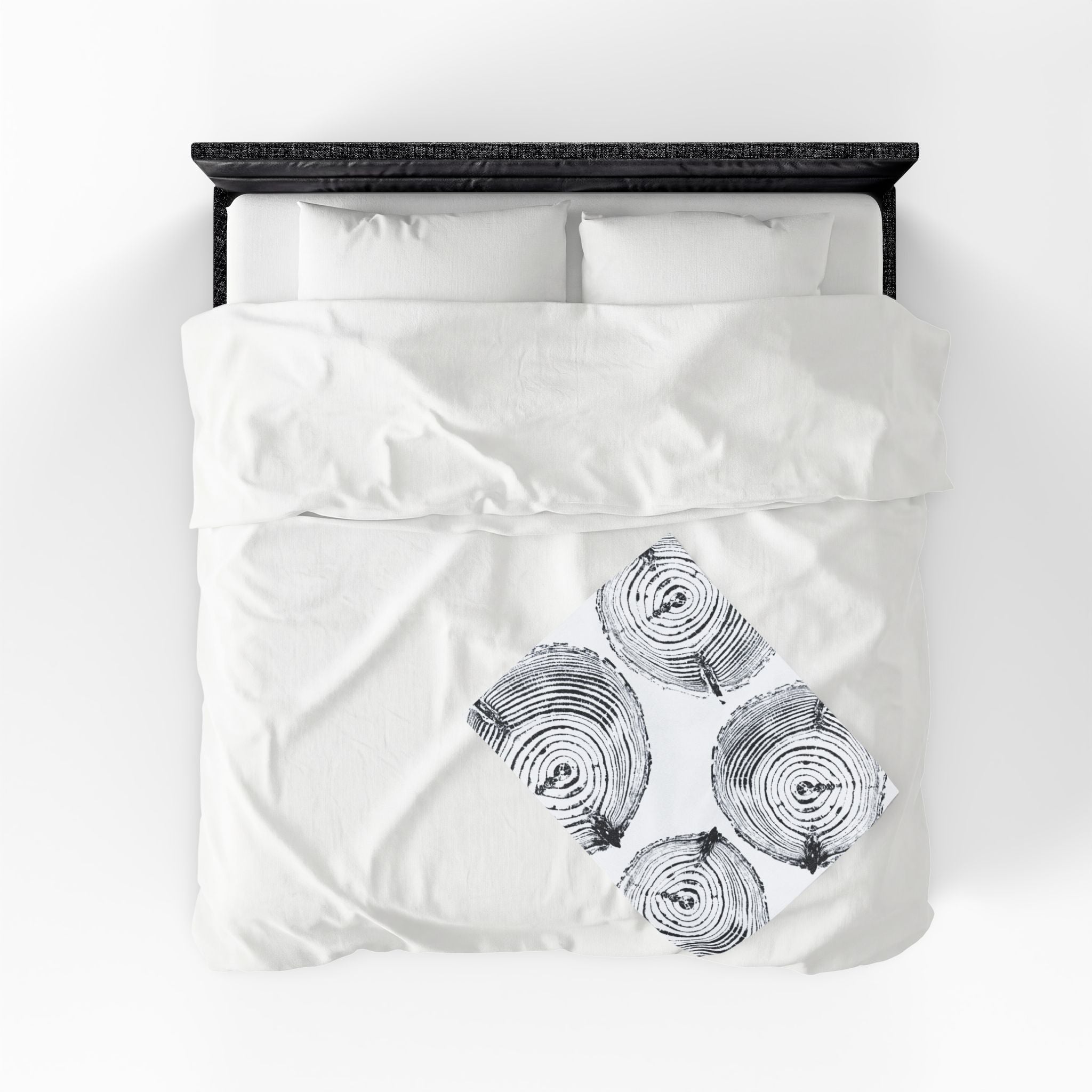 Woodcut Print Blanket | Plush Throw #6772