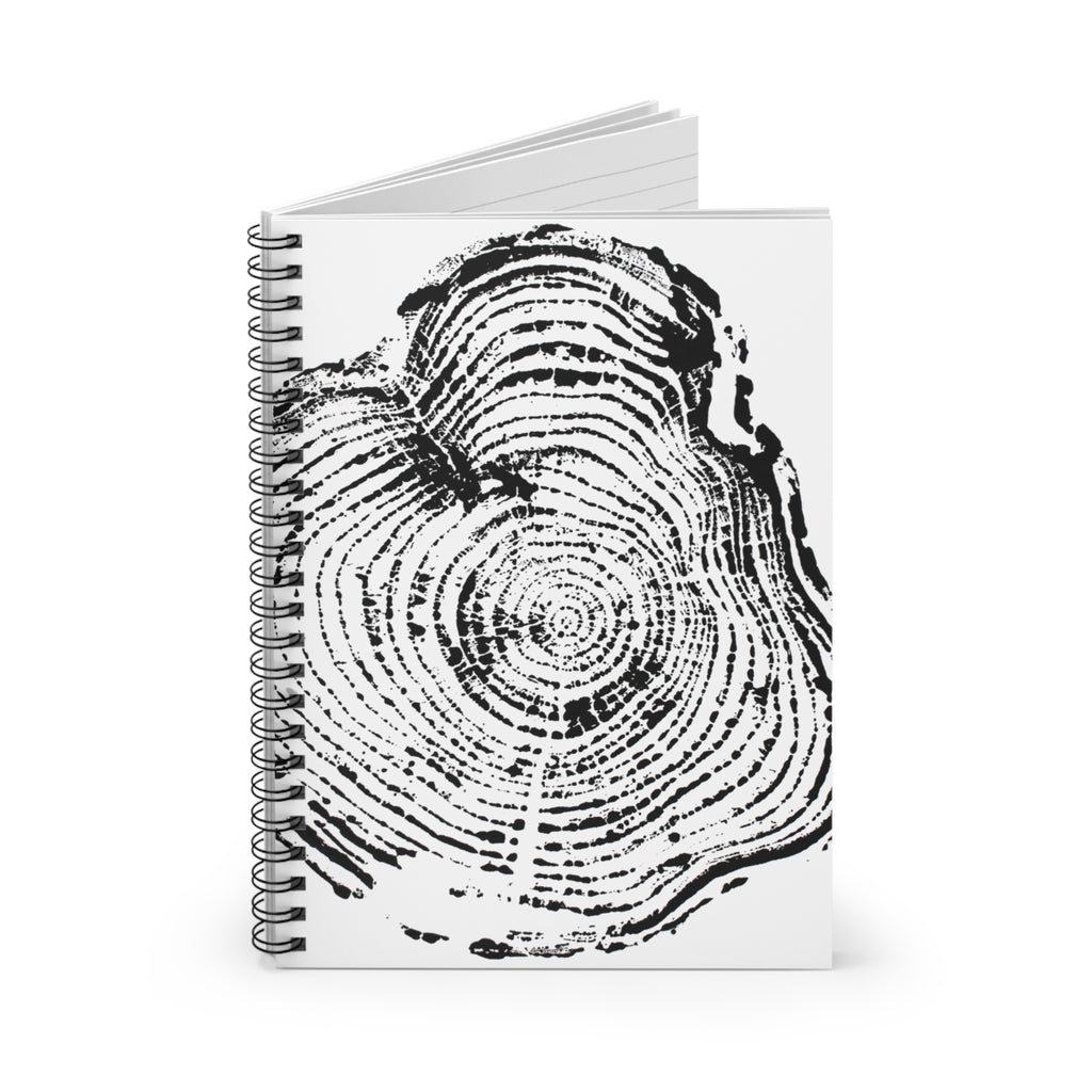 Woodcut Tree Ring Spiral Notebook #0403