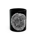 Fir Tree Ring Print Black Ceramic Mug #6772