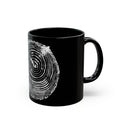 Cottonwood Tree Ring Print Black Ceramic Mug #6770