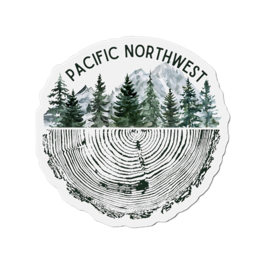 Pacific Northwest Tree Ring Die-Cut Magnet