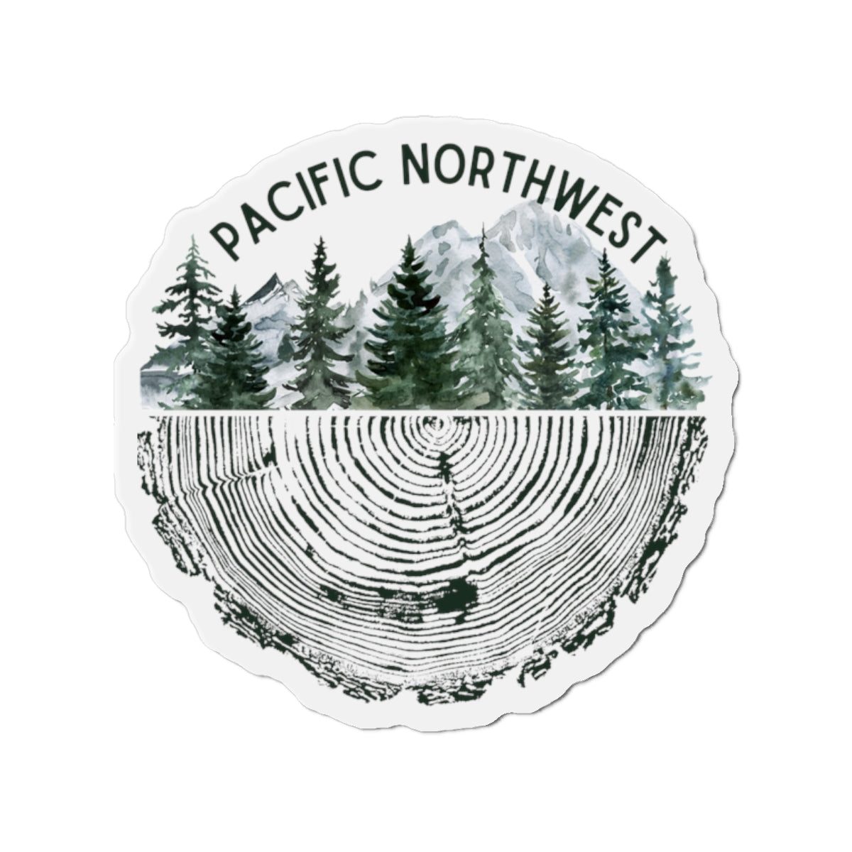 Pacific Northwest Tree Ring Die-Cut Magnet