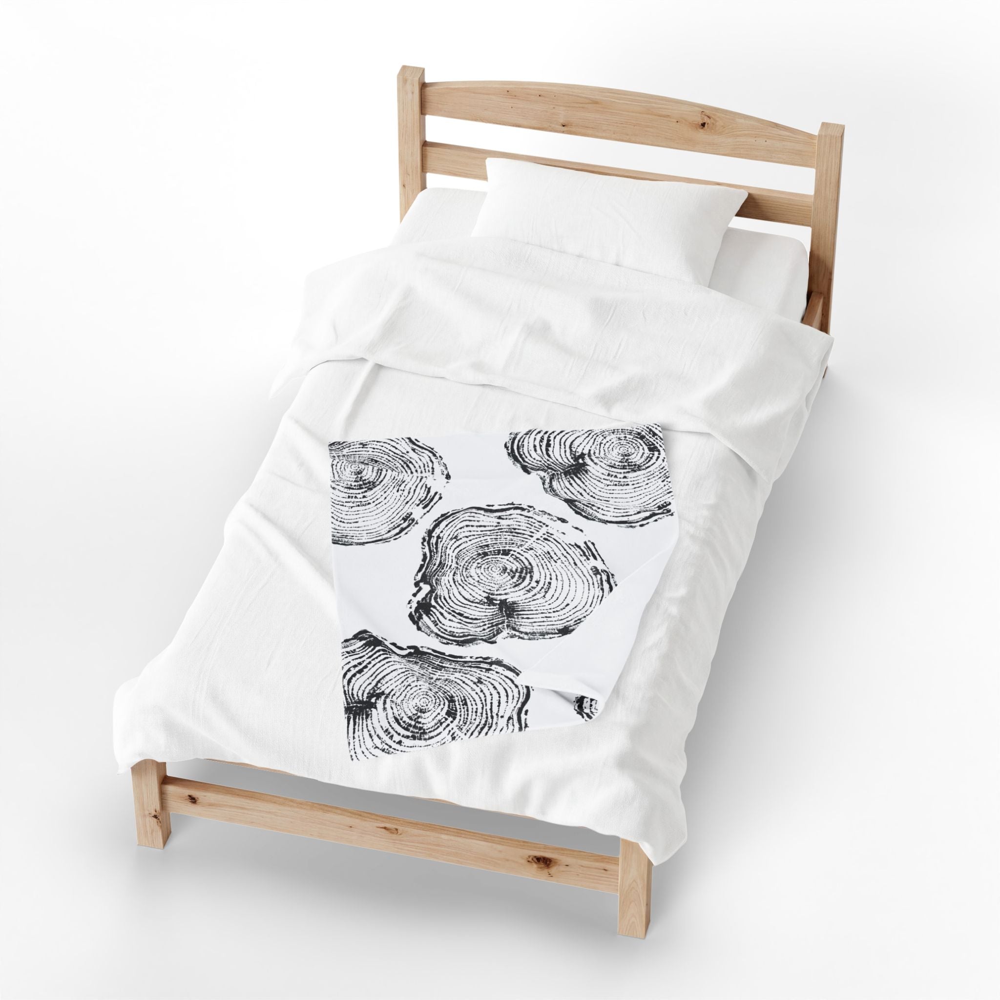 Woodcut Print Blanket | Plush Throw #0404