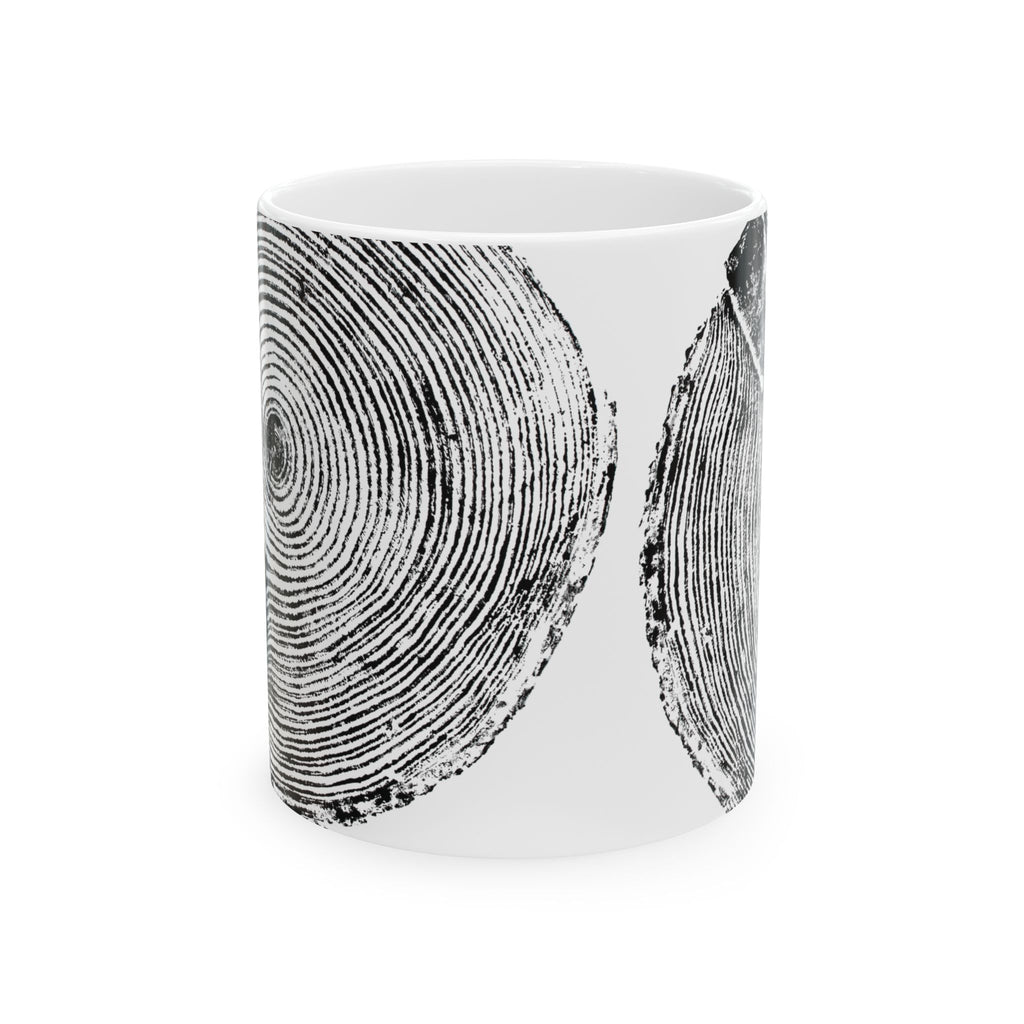 Hemlock Tree Ring Print Ceramic Mug #0409