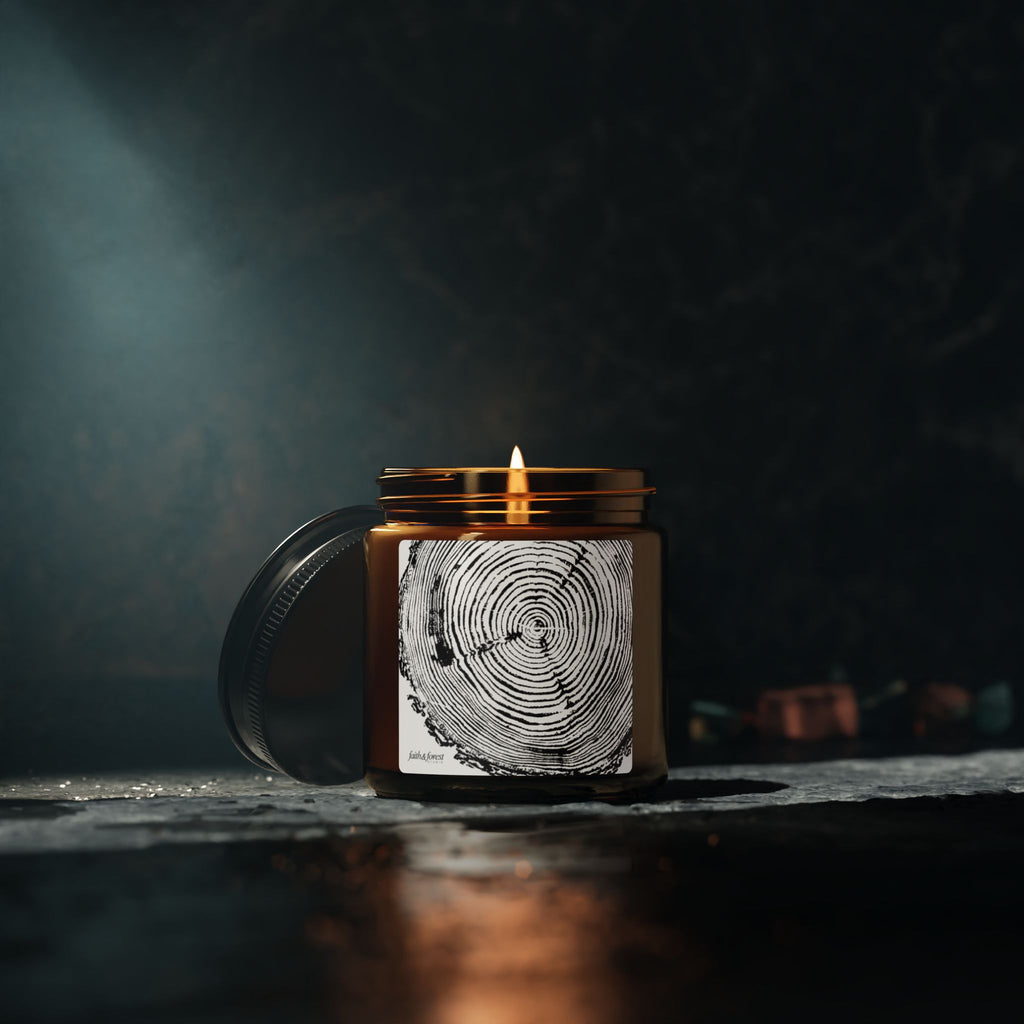 Woodcut Relief Print 4oz Soy Candle #6773