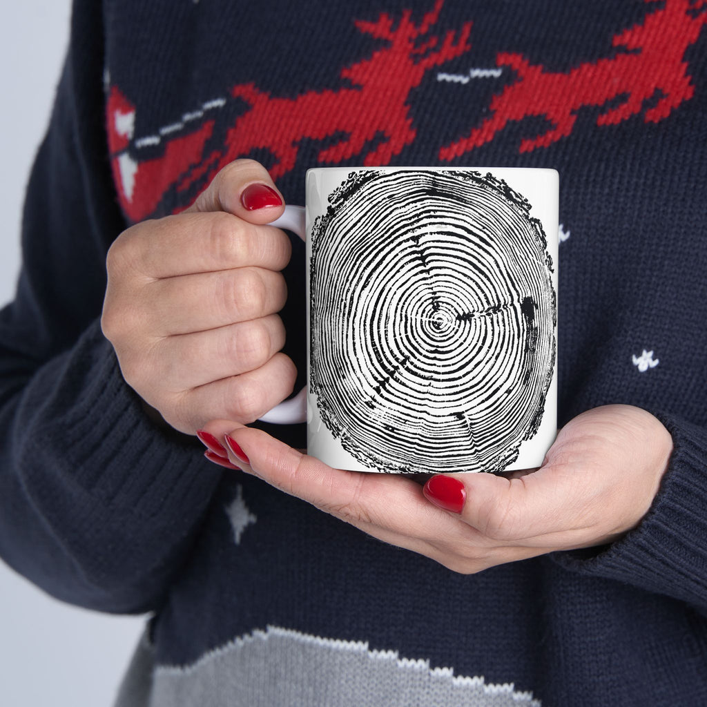 Fir Tree Ring Print Ceramic Mug #6772