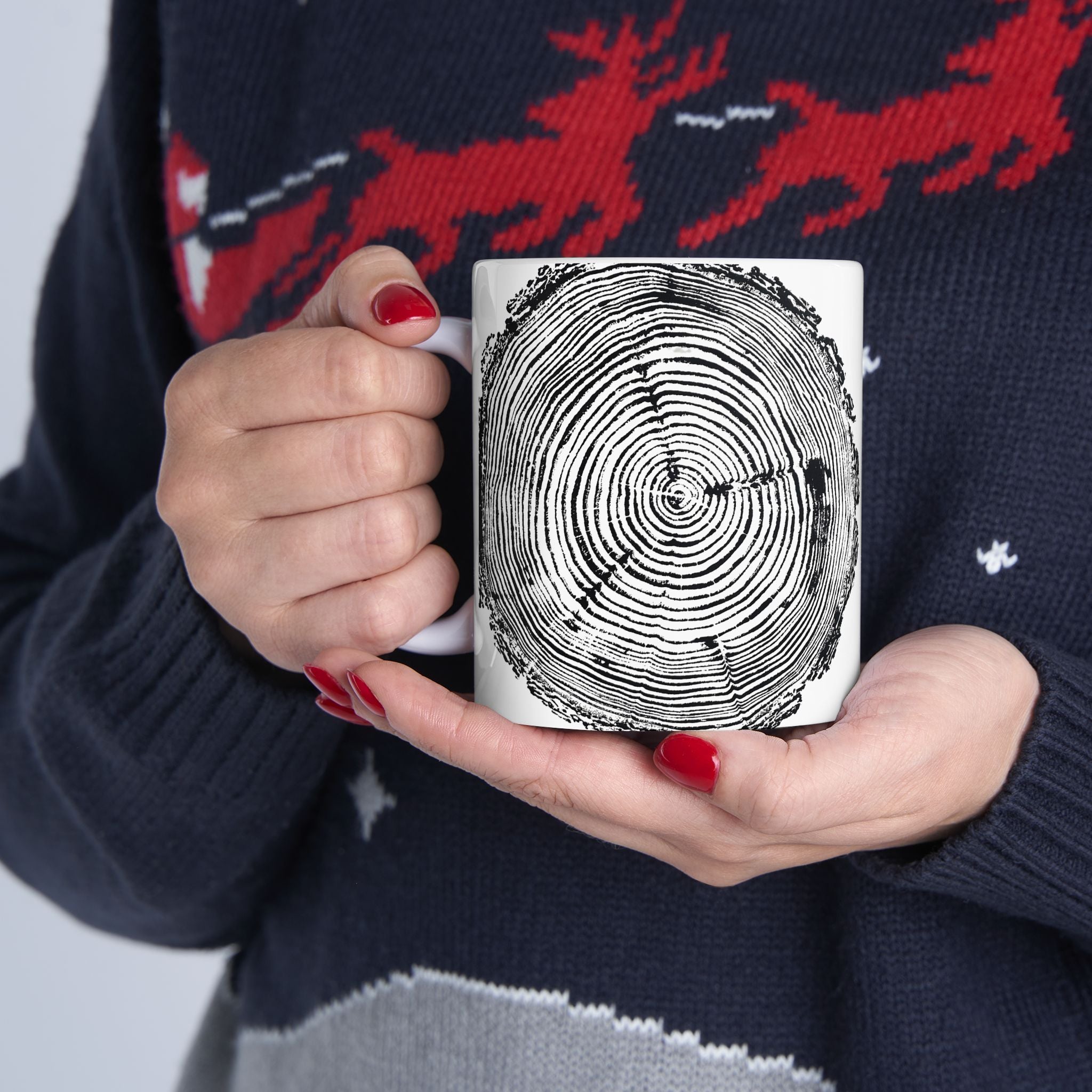 Fir Tree Ring Print Ceramic Mug #6772