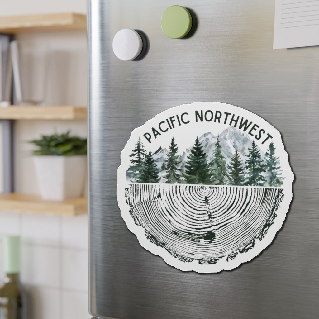 Pacific Northwest Tree Ring Die-Cut Magnet