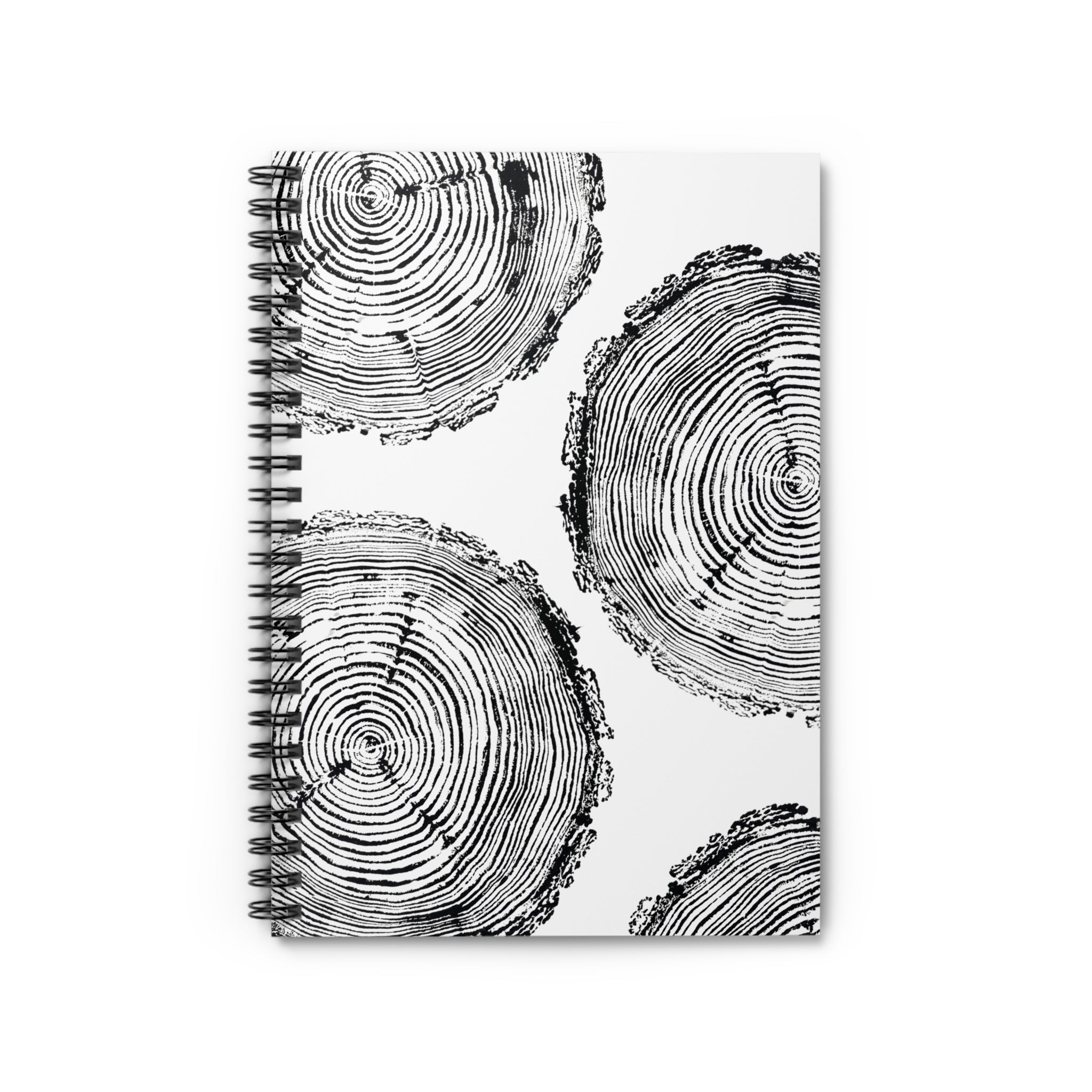 Woodcut Tree Ring Spiral Notebook #6773