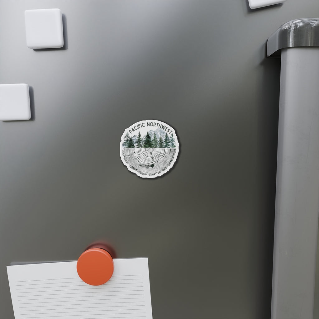 Pacific Northwest Tree Ring Die-Cut Magnet