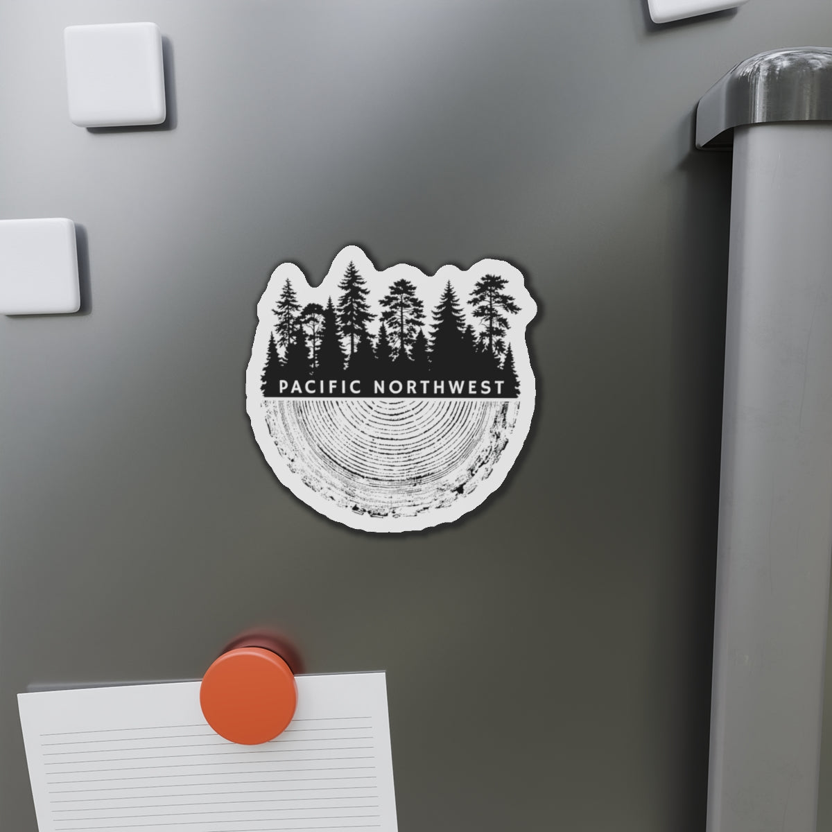 Pacific Northwest Tree Ring Die-Cut Magnet