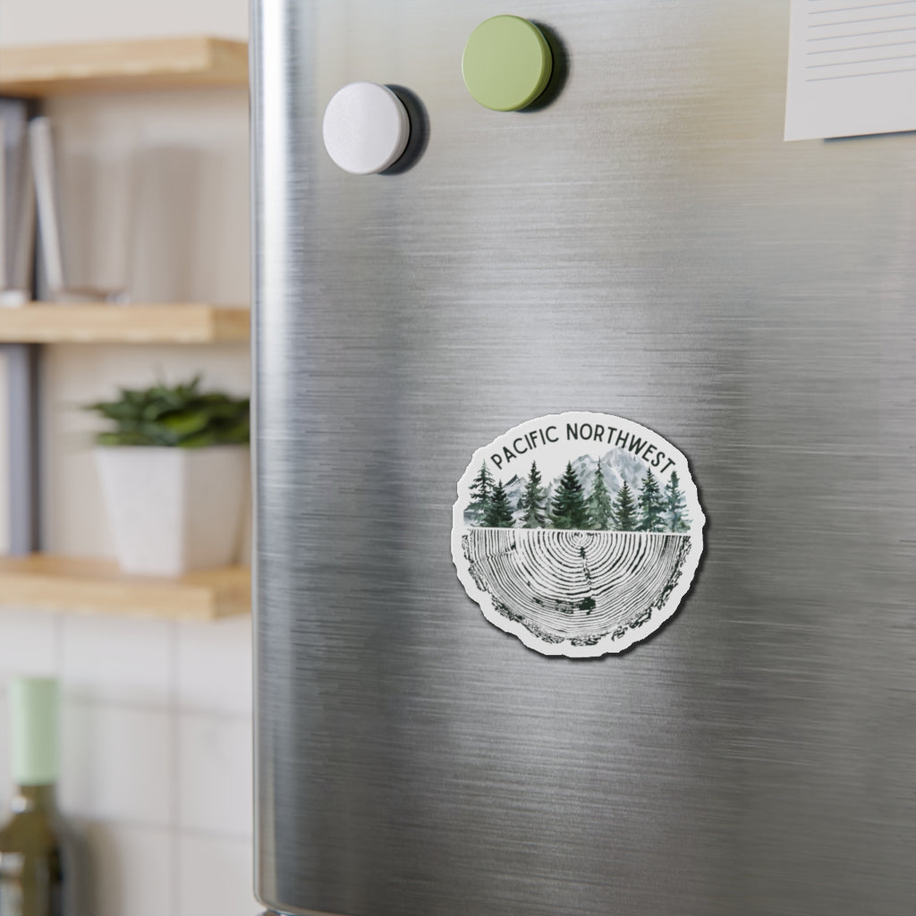 Pacific Northwest Tree Ring Die-Cut Magnet