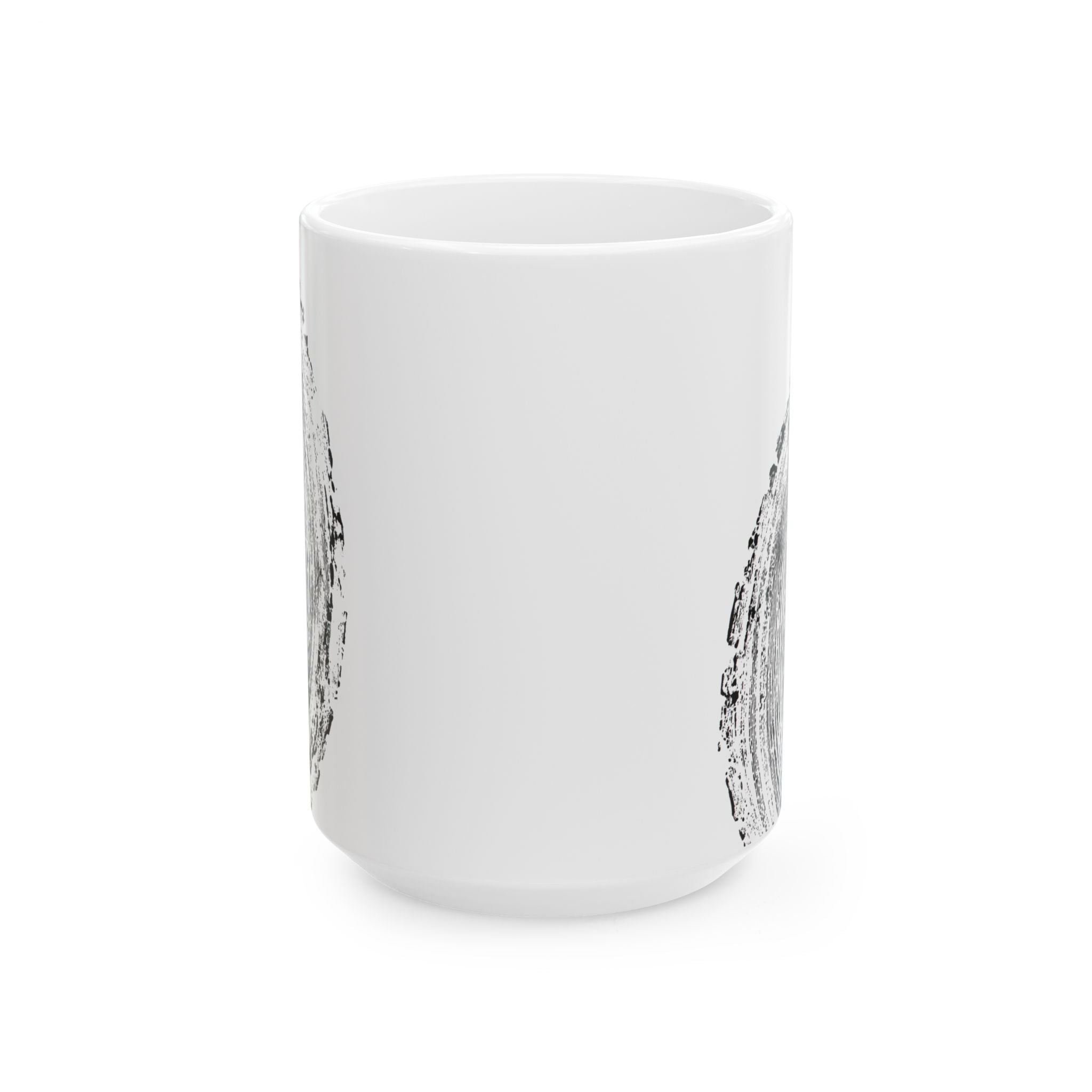 Woodcut Tree Ring Print Ceramic Mug #0398