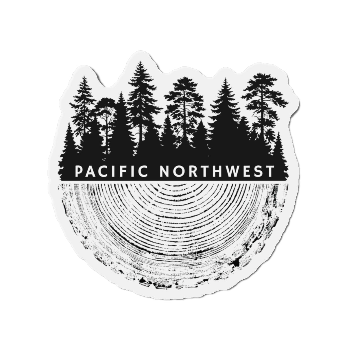 Pacific Northwest Tree Ring Die-Cut Magnet