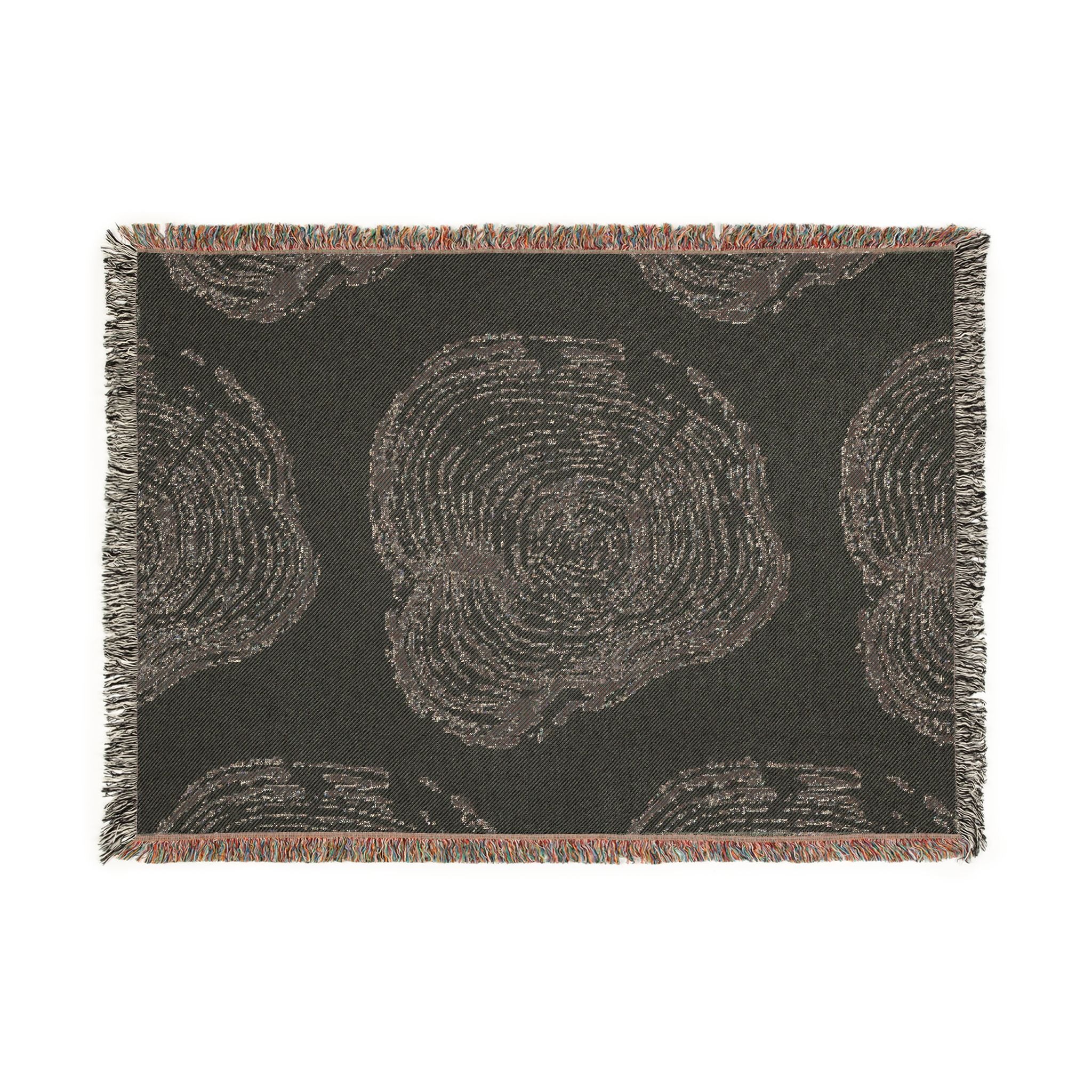 Woodcut Relief Print Woven Blanket #0403