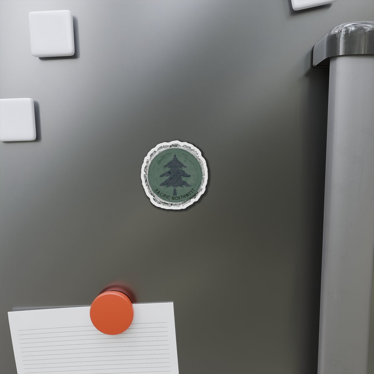 Pacific Northwest Woodgrain Tree Ring Die-Cut Magnet