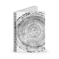 Tree Ring Woodcut Print Spiral Notebook #0398