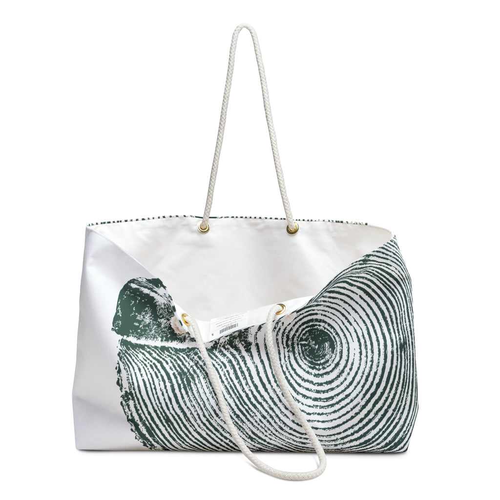 Hemlock Tree Ring Weekender Bag Earthy Pine
