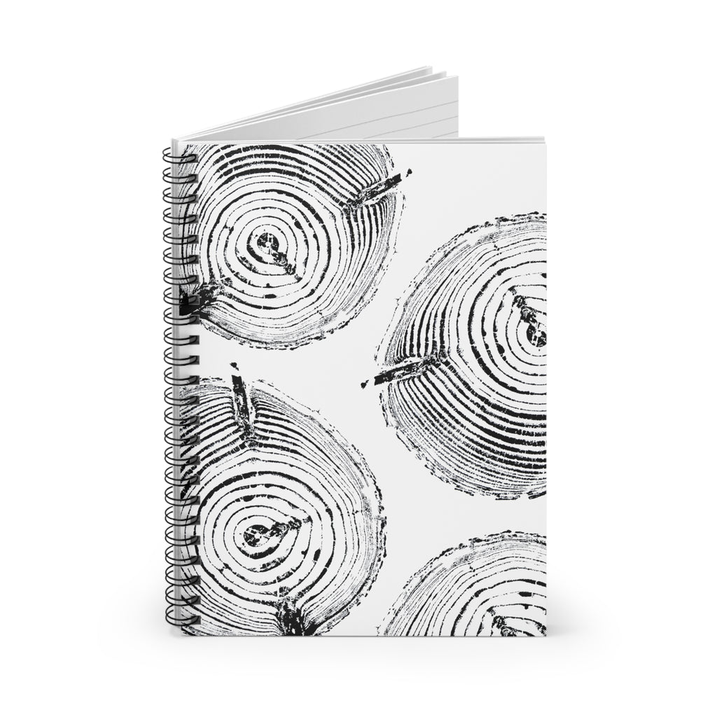 Woodcut Tree Ring Spiral Notebook #0529
