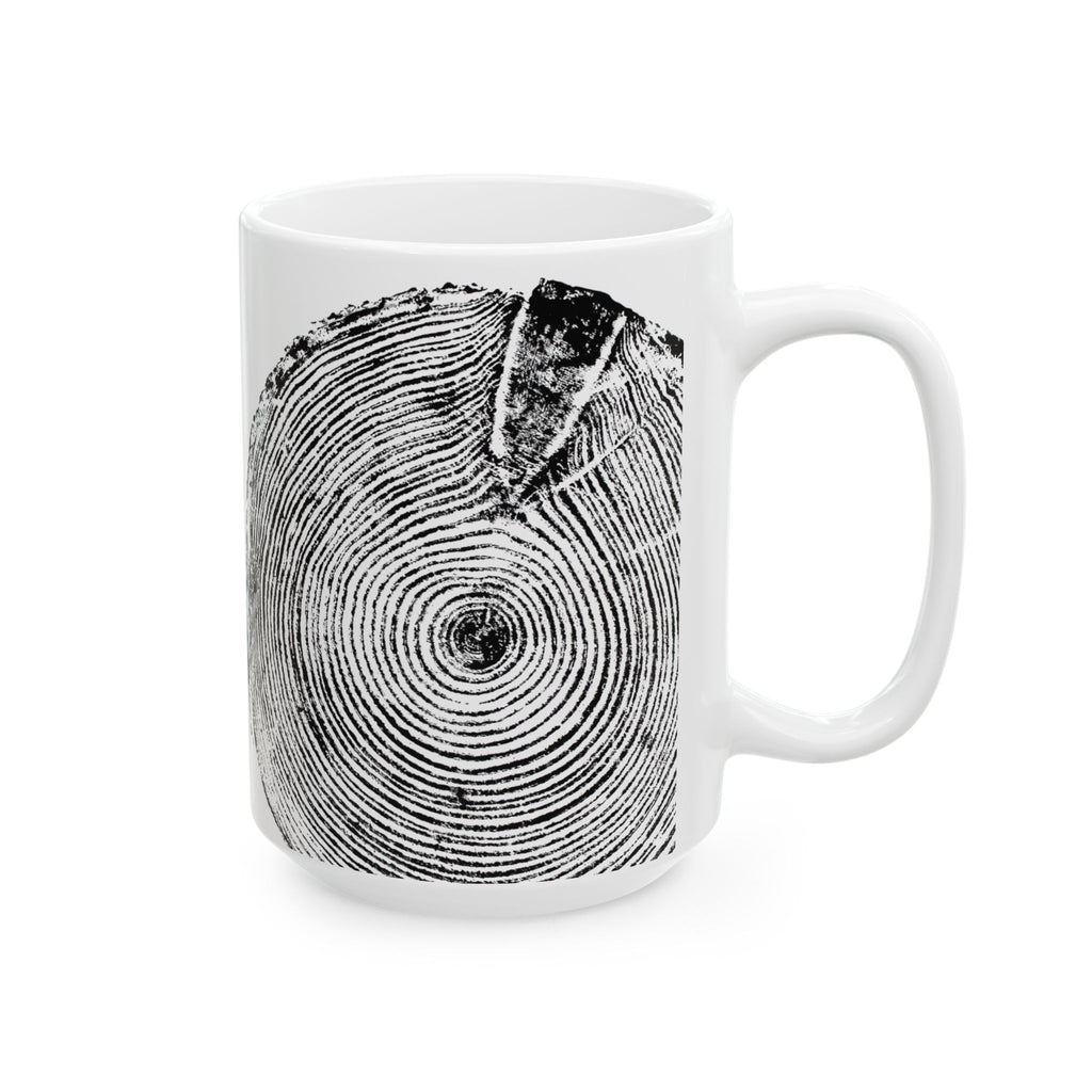 Hemlock Tree Ring Print Ceramic Mug #0409