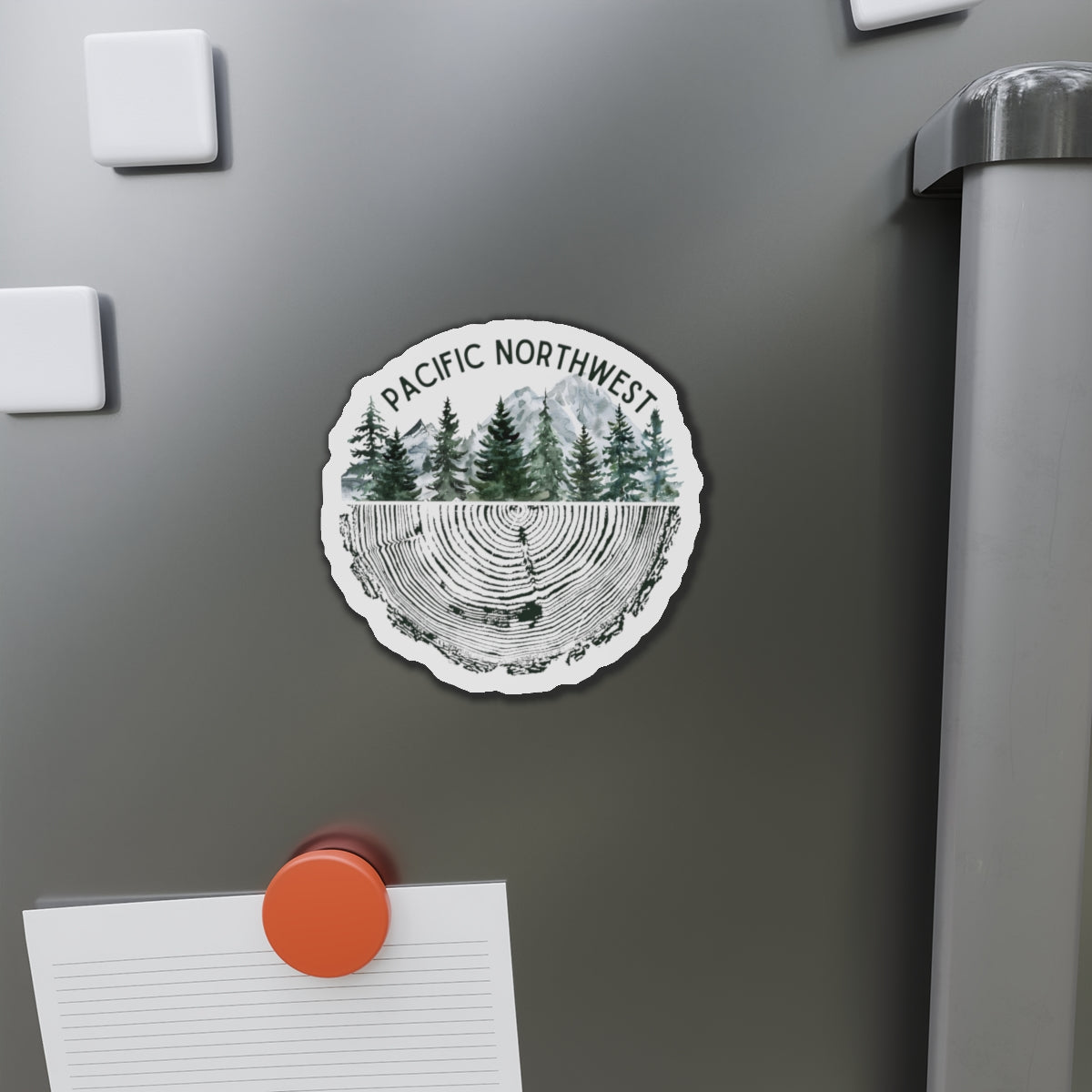 Pacific Northwest Tree Ring Die-Cut Magnet