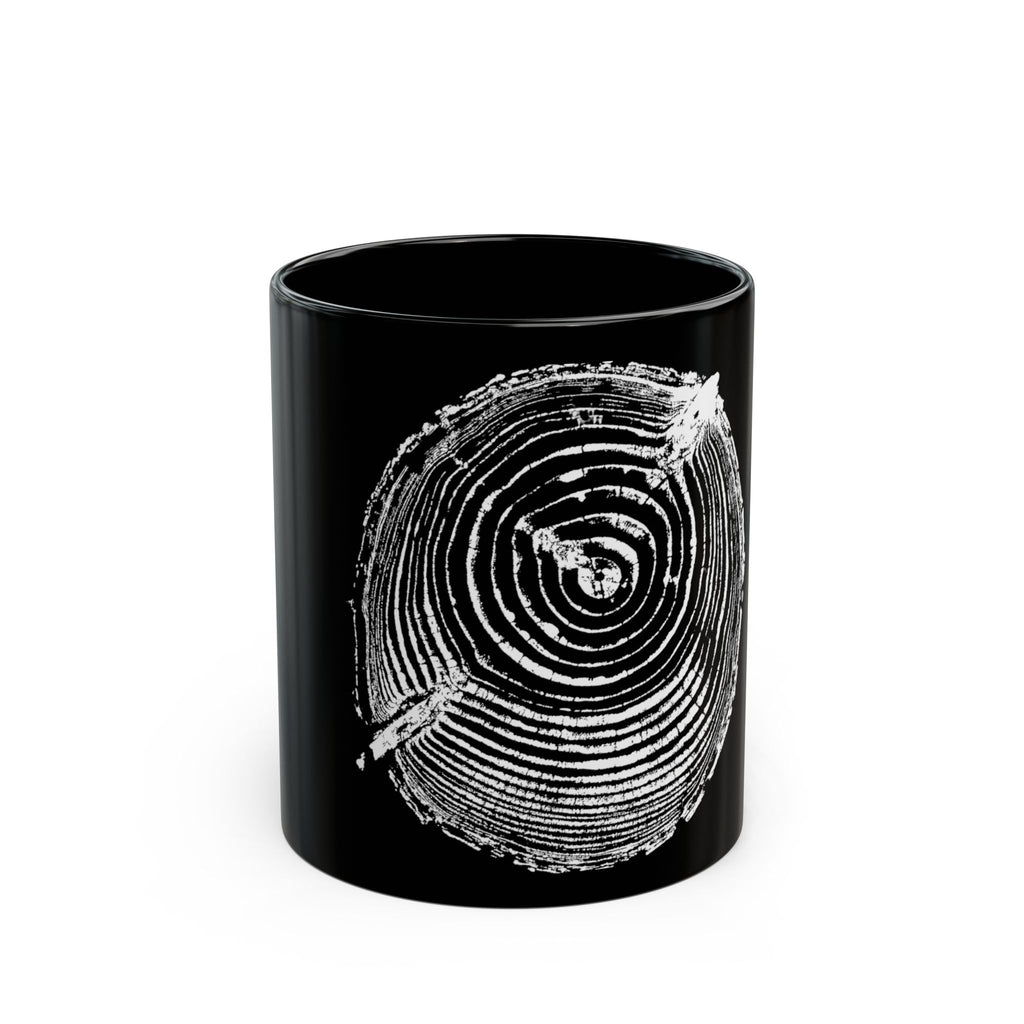 Cottonwood Tree Ring Print Black Ceramic Mug #6770