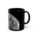 Fir Tree Ring Print Black Ceramic Mug #6772