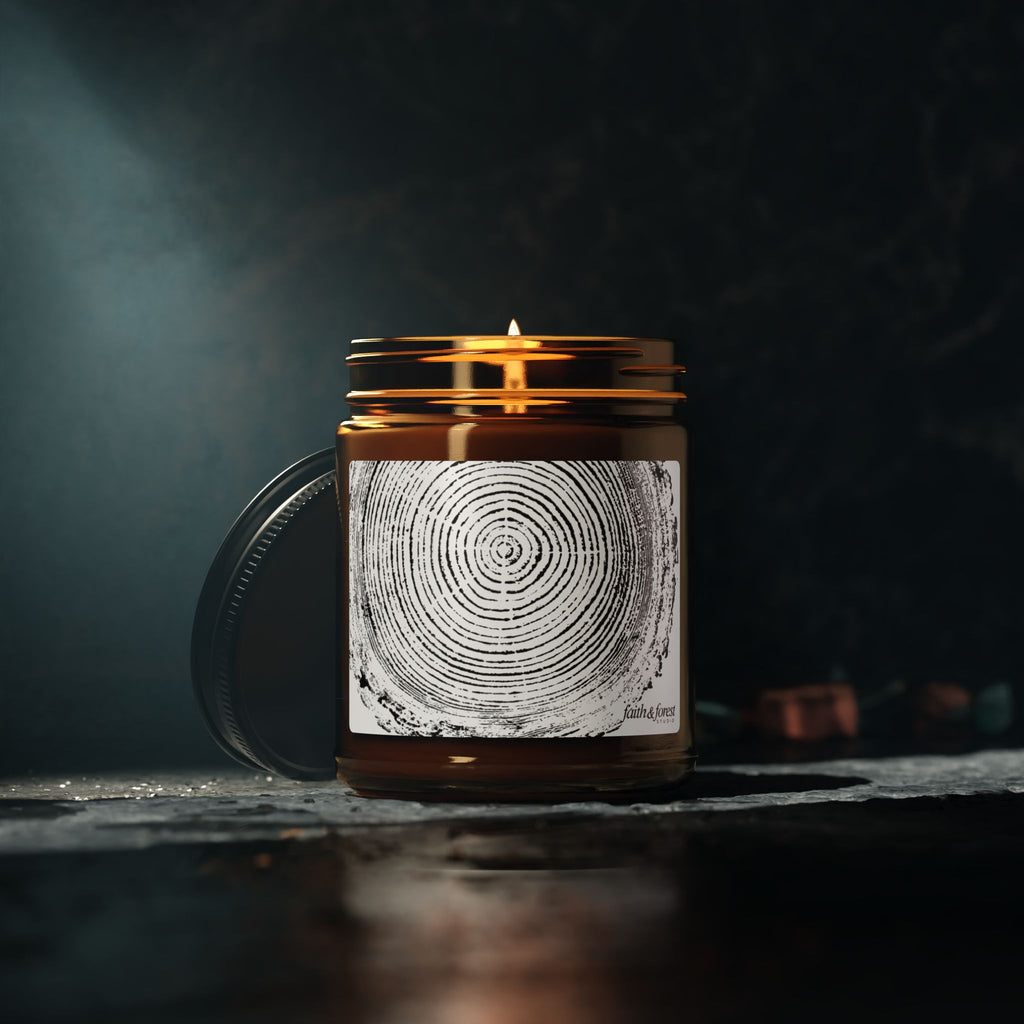 Tree Ring Relief Print 9oz Soy Candle