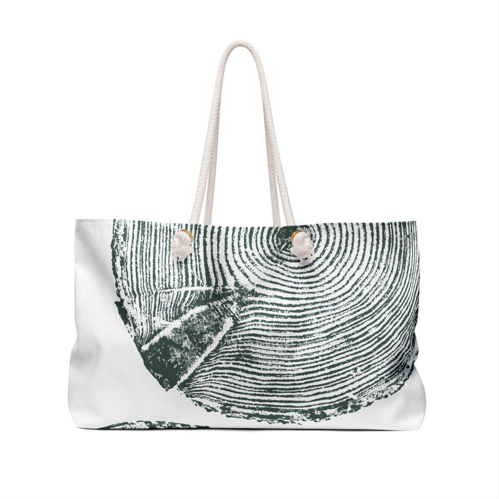 Hemlock Tree Ring Weekender Bag Earthy Pine