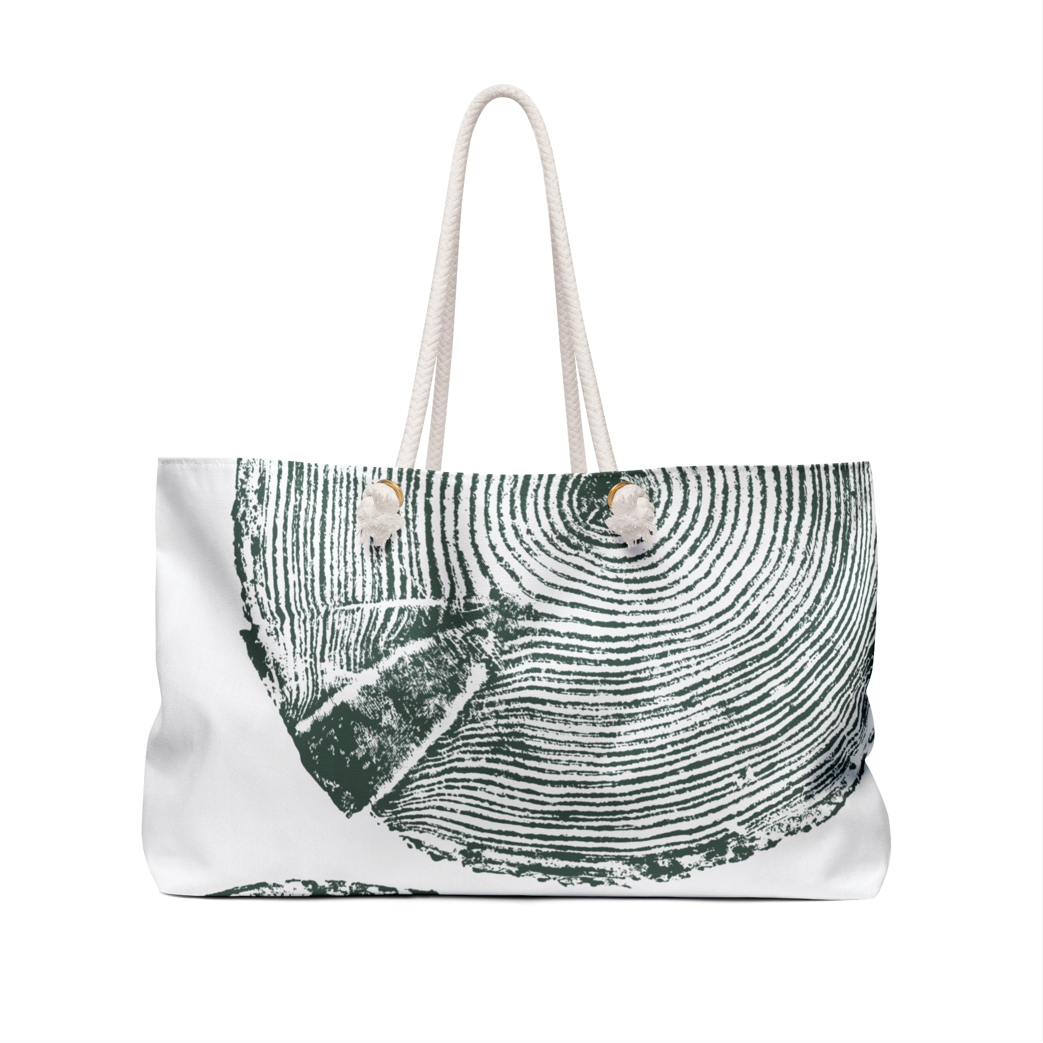 Hemlock Tree Ring Weekender Bag Earthy Pine
