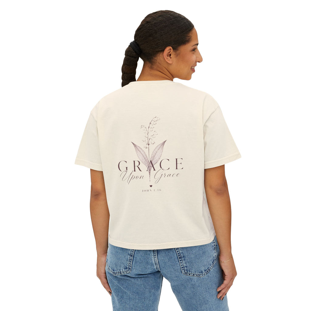 Grace Upon Grace: Lily of the Valley Floral Boxy Tee