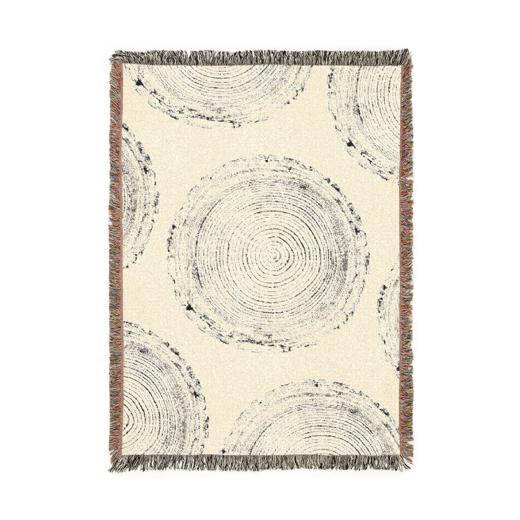 Woodcut Relief Print Woven Blanket #0398