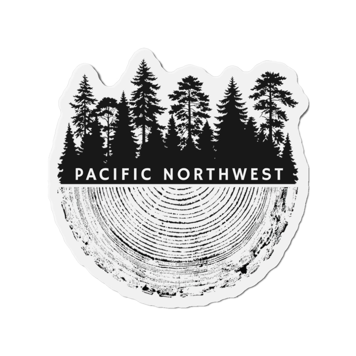 Pacific Northwest Tree Ring Die-Cut Magnet