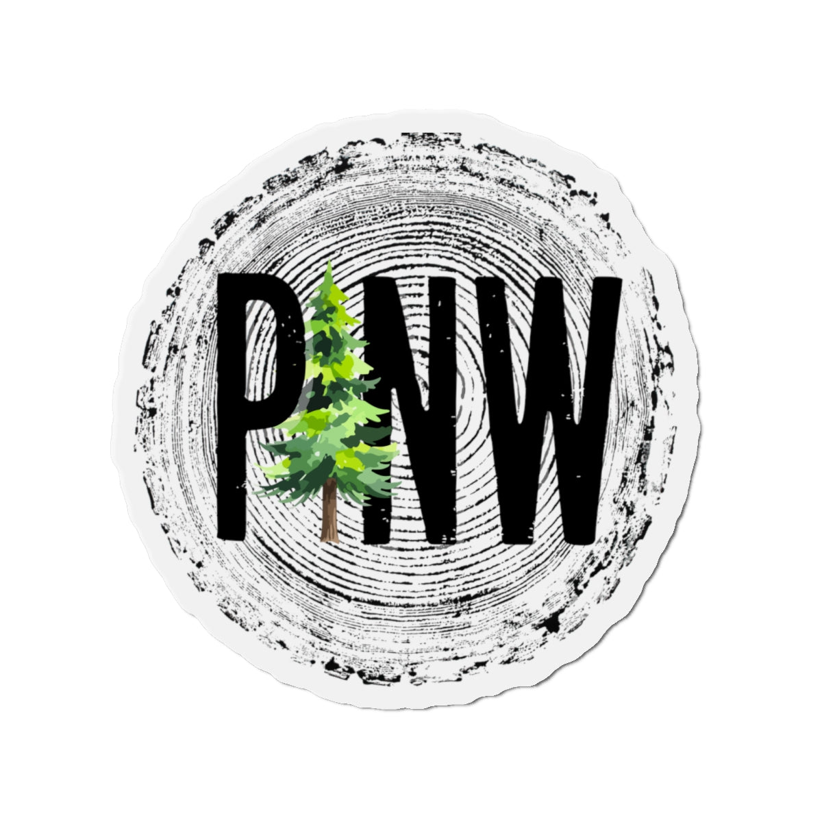 PNW Tree Ring Die-Cut Magnet