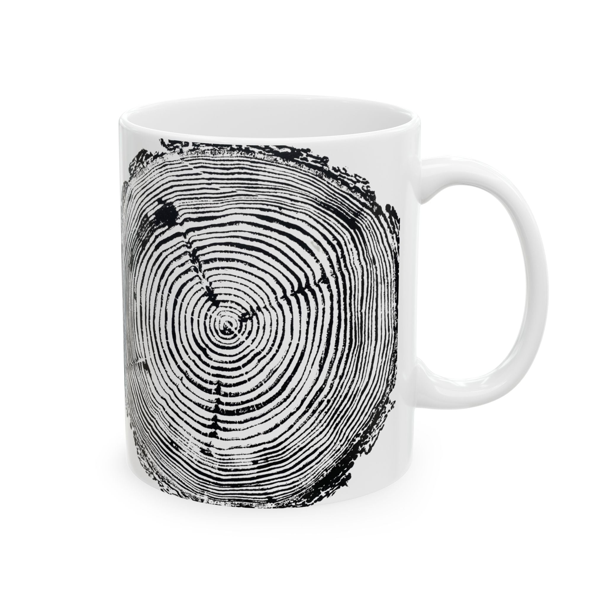 Fir Tree Ring Print Ceramic Mug #6772