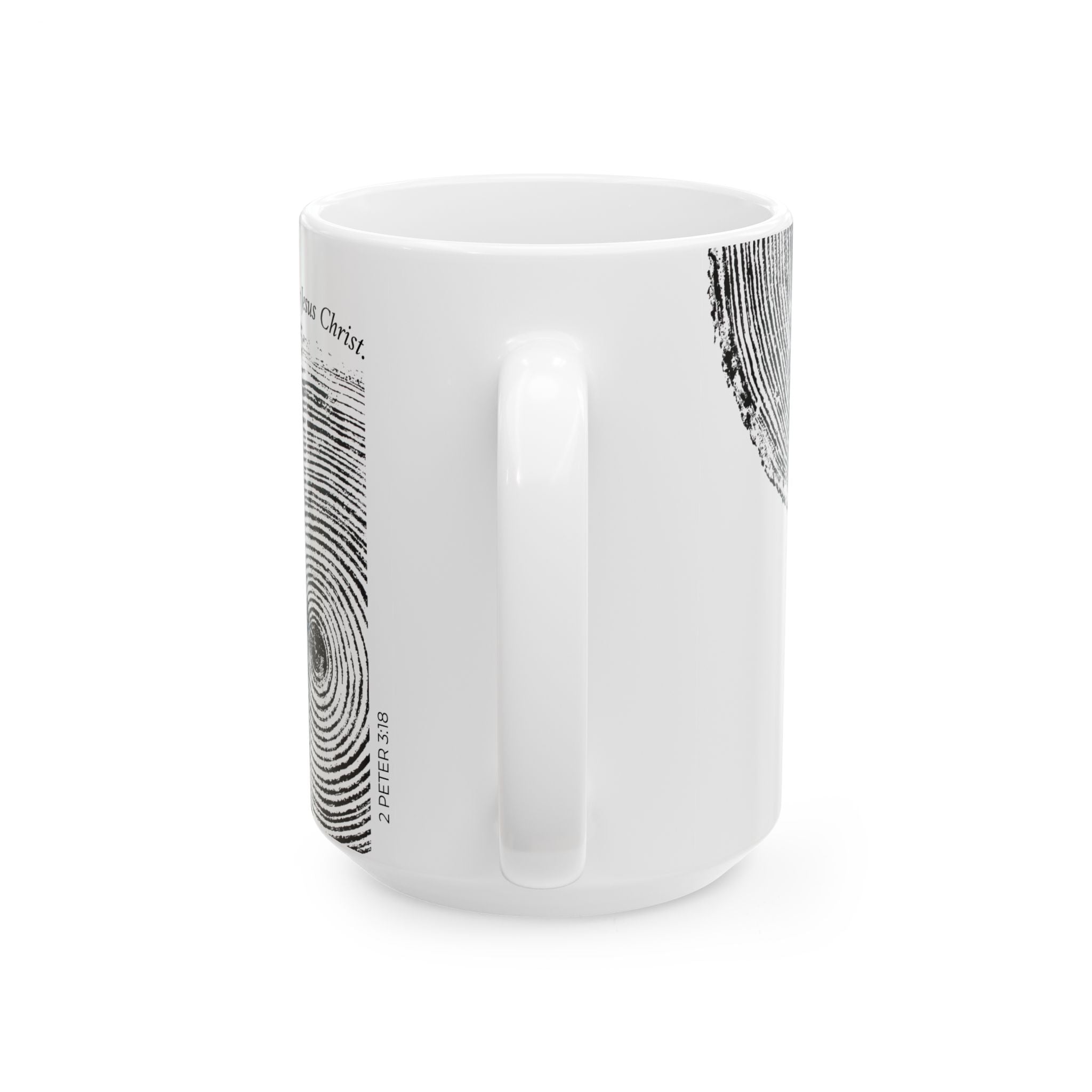 Woodcut Print Ceramic Mug 2 Peter 3:18 #0410 (11oz | 15oz)