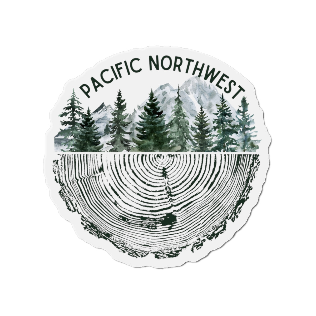 Pacific Northwest Tree Ring Die-Cut Magnet