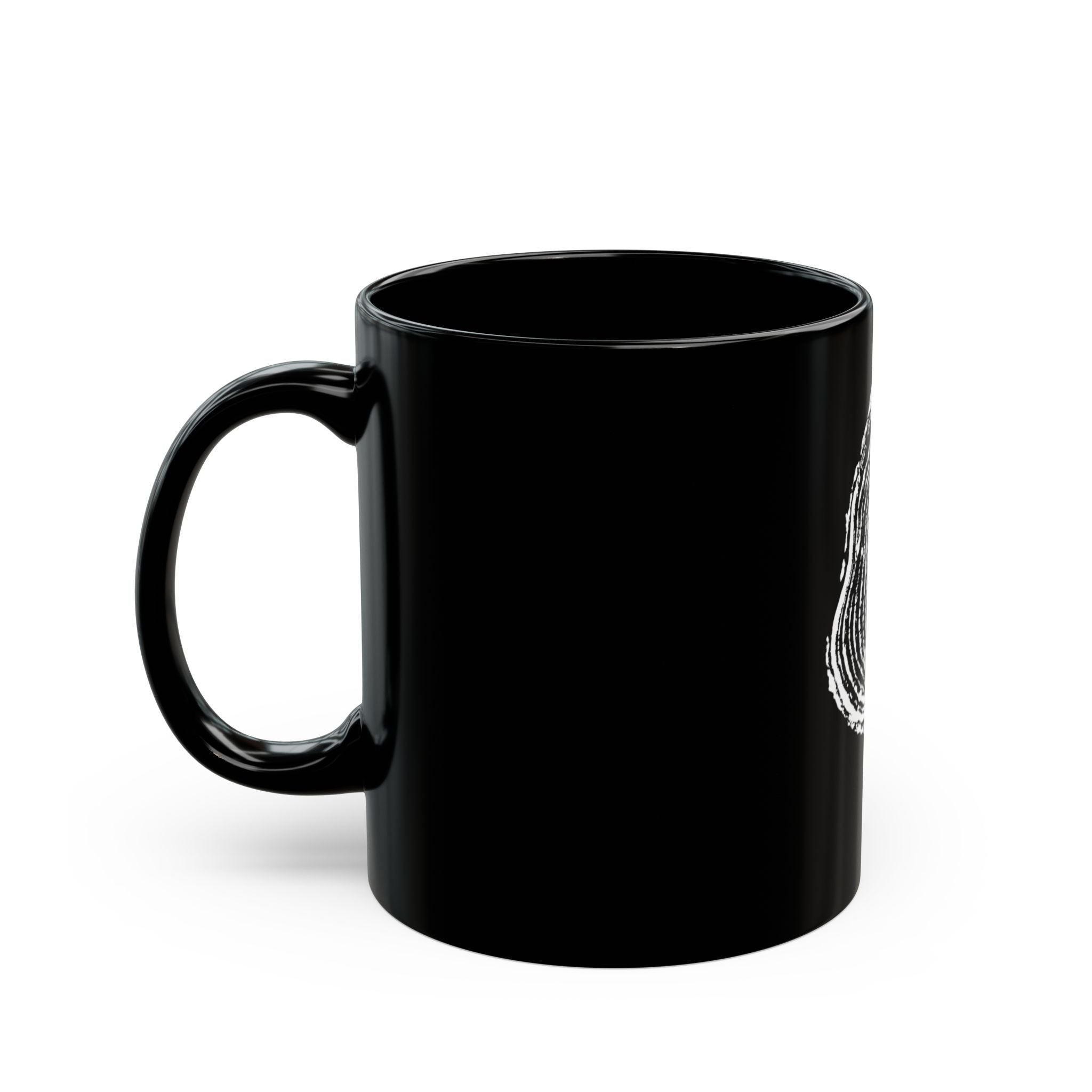 Cottonwood Tree Ring Print Black Ceramic Mug #0405
