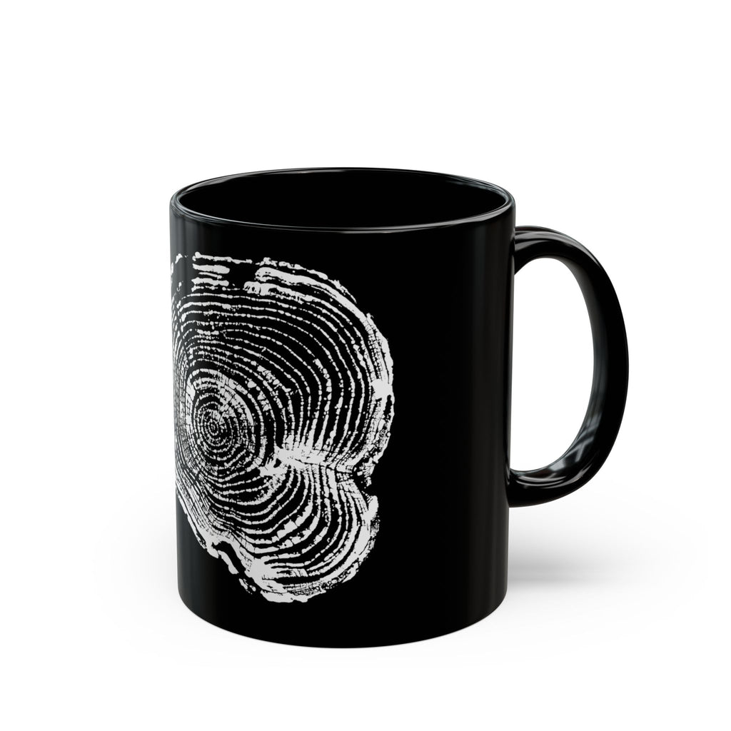 Cottonwood Tree Ring Print Black Ceramic Mug #0405