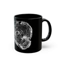 Cottonwood Tree Ring Print Black Ceramic Mug #0405