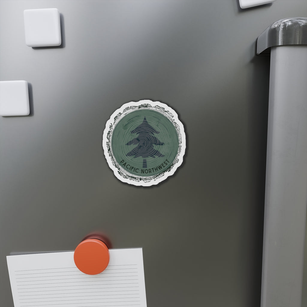 Pacific Northwest Woodgrain Tree Ring Die-Cut Magnet