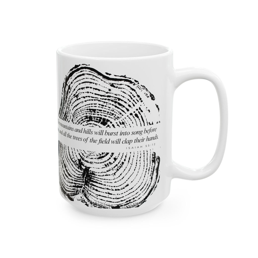 Woodcut Print Ceramic Mug Isaiah 55:12 #0405 (11oz | 15oz)