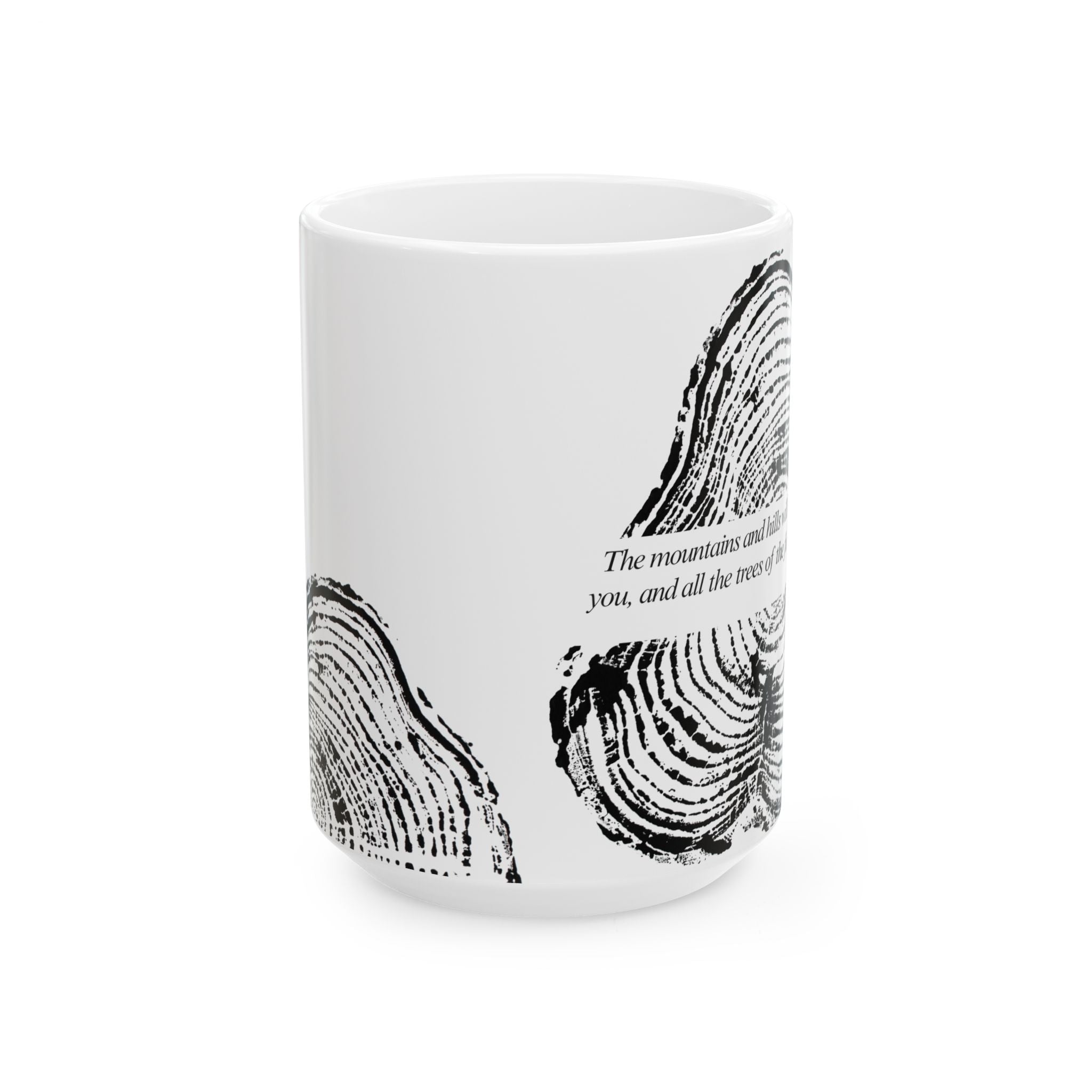Woodcut Print Ceramic Mug Isaiah 55:12 #0405 (11oz | 15oz)