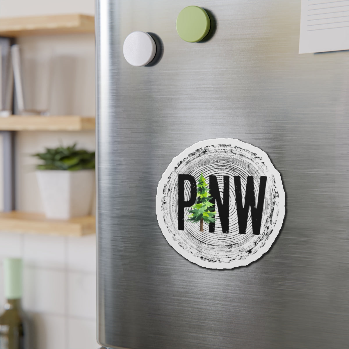 PNW Tree Ring Die-Cut Magnet